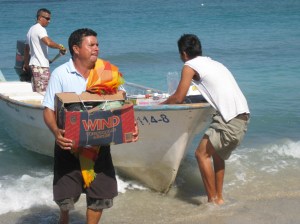 Off Loading restaurant supplies