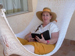 Reading in my terrace hammock