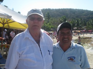 The Senor and Jose our waiter at Gloria Del Mar, Playa Las Gattas 