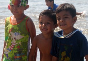 Happy faces at the beach