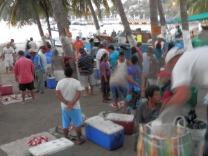 Fisherman selling their catch