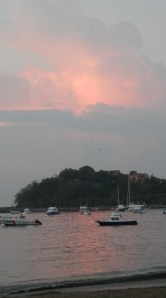 Sunrise Zihuatanejo Bay this morning, a reflection in the clouds as it is looking west