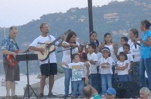Steve and Brian accompanying the children from the orphans home. 