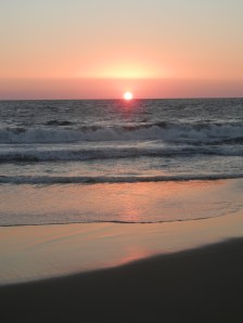 The sun setting over Playa Blanca
