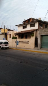 Only half  the building  is painted