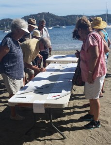 One of several silent auction tables