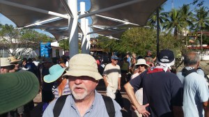 Crowd gathering on the pier