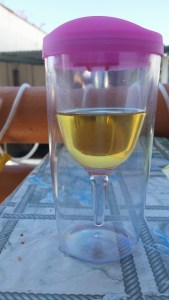 Wine glass "sippy" cup.