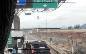 odd group collecting at the toll plazza