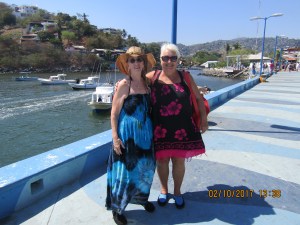 Faye and me on the pier after a day of sailing and swimming